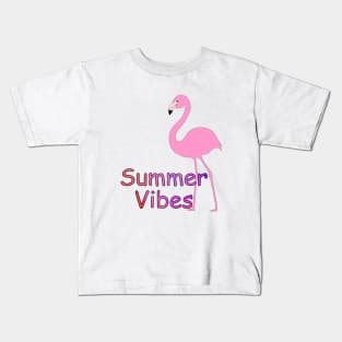 FLAMINGO Lovers Summer Vibes Kids T-Shirt